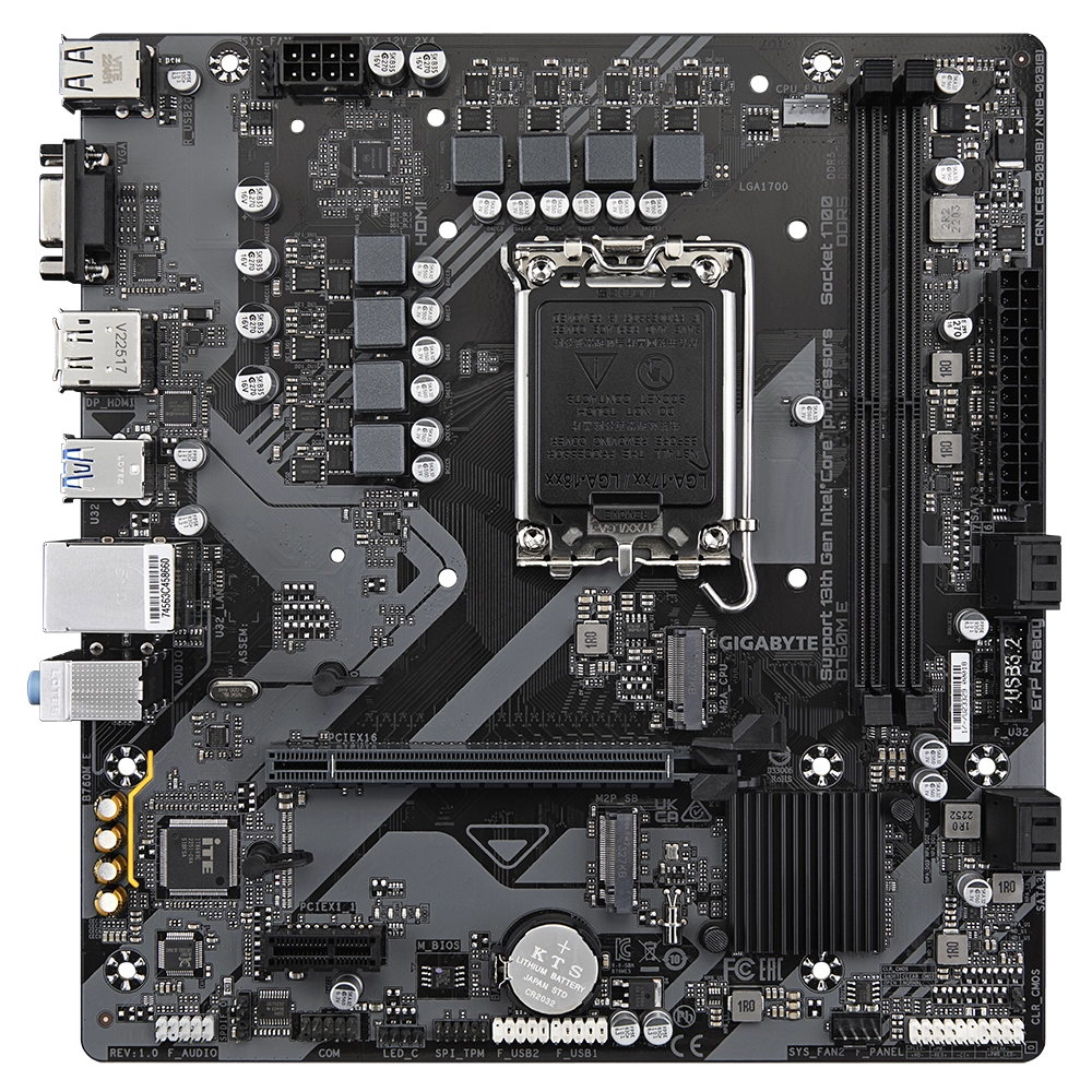 Mainboard Gigabyte B760M E (rev. 1.0) | Intel B760, Socket 1700, Micro ATX, 2 khe DDR5